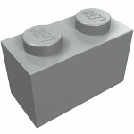 Брік 1x2 - Light Gray