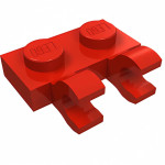 Плейт 1x2, 2 горизонт. кліпи збоку - Red