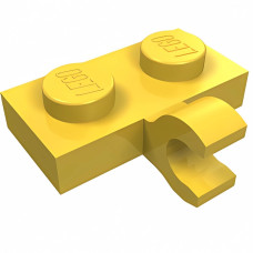Плейт 1x2, горизонт. кліп збоку - Yellow