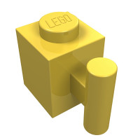 Брік модифік. 1x1, з поручнем - Yellow