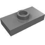 Плейт 1x2, з джамером - Dark Bluish Gray