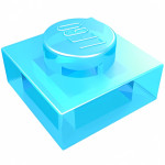 Плейт 1x1 - Trans-Light Blue