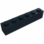 Брік 1x6 - Black
