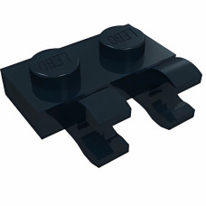 Плейт 1x2, 2 горизонт. кліпи збоку - Black