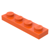Плейт 1x4 - Reddish Orange