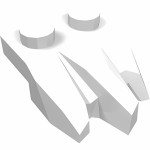 Плейт 1x2 з 3 кігтями - White