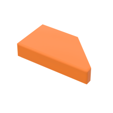 Тайл 1x2, скошений (лівий) - Orange