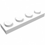 Плейт 1x4 - White