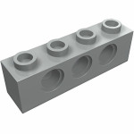 Технік брік 1x4 - Light Gray