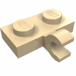 Плейт 1x2, горизонт. кліп збоку - Tan
