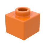 Брік модифік. 1x1, 2/3 - Orange