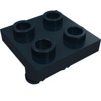 Плейт 2x2, з 2 пінами знизу - Black