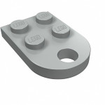 Плейт 2x3, закруглений з отвором - Light Gray