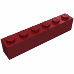 Брік 1x6 - Dark Red