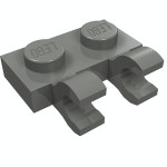 Плейт 1x2, 2 горизонт. кліпи збоку - Dark Bluish Gray