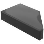 Тайл 1x2, скошений (лівий) - Black