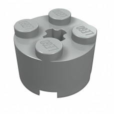 Брік круглий 2x2 - Light Gray