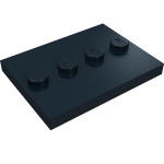 Плейт 3x4, стади по центру - Black