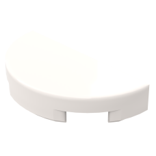 Тайл 1x2, півколо - White