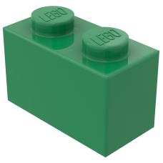 Брік 1x2 - Green