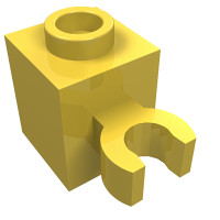 Брік модифік. 1x1, кліп-вертикальний - Yellow