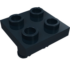 Плейт 2x2, з 2 пінами знизу - Black