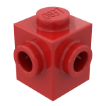 Брік модифік. 1x1, 2 стади по бокам  - Red