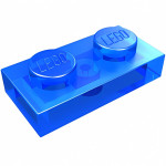 Плейт 1x2 - Trans-Dark Blue