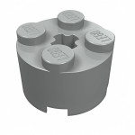 Брік круглий 2x2 - Light Gray