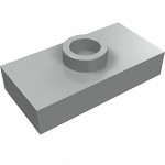 Плейт 1x2, з джамером (old) - Light Gray