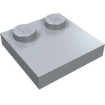 Плейт 2x2, з 2 стадами - Light Bluish Gray