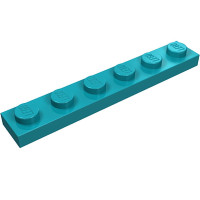 Плейт 1x6 - Dark Turquoise