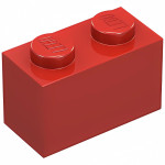 Брік 1x2 - Red