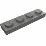 Плейт 1x4 - Dark Bluish Gray