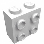 Брік модифік. 1x2x1 2/3, 4 стади збоку - White