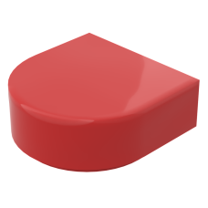 Тайл 1x1, півколо - Red