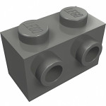 Брік модифік. 1x2, 2 стади з одного боку - Dark Bluish Gray