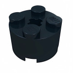 Брік круглий 2x2 - Black