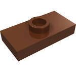 Плейт 1x2, з джамером - Reddish Brown