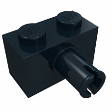 Брік модифік. 1x2, з піном збоку - Black