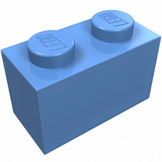 Брік 1x2 - Medium Blue