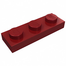 Плейт 1x3 - Dark Red