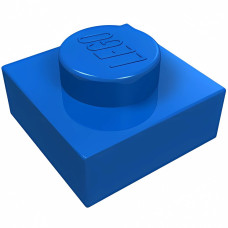 Плейт 1x1 - Blue