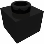 Брік модифік. 1x1, 2/3 - Black