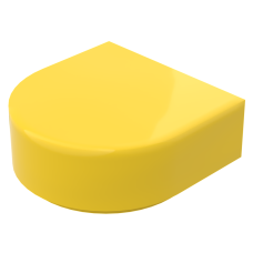 Тайл 1x1, півколо - Yellow