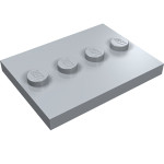 Плейт 3x4, стади по центру - Light Bluish Gray