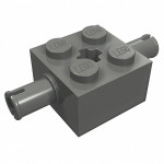 Брік модифік. 2x2, з 2 пінами по бокам - Dark Bluish Gray