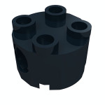 Брік круглий 2x2, з отвором - Black