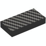 Тайл 1x2, прямокутник (карбоновий принт) - Black