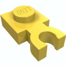 Плейт 1x1, вертикал. кліп (U) - Yellow
